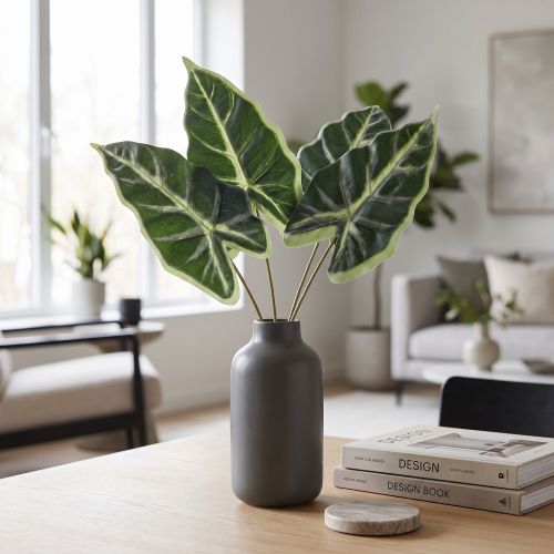 Alocasia Elephant Ear Arrow Blad Kunstige Planter Grønn 55cm | Floristik24.no
