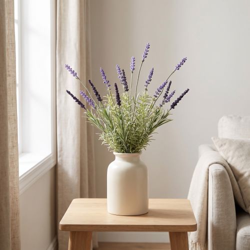 Lavendel dekorasjon Kunstig haug med kunstige planter Lilla 36cm | Floristik24.no