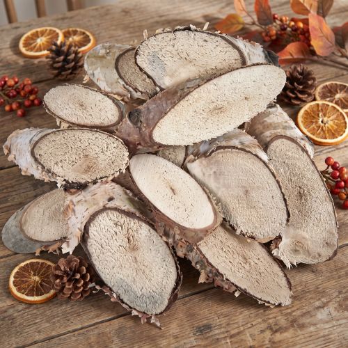 Bjørkevedskiver ovale bjørkeskiver 4-9cm 450g | Floristik24.no