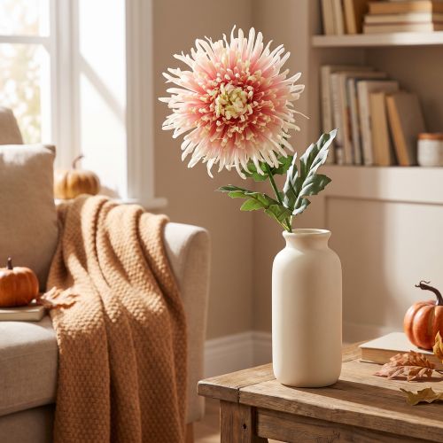 Krysantemum blomstergren rosa kunstig 64cm | Floristik24.no