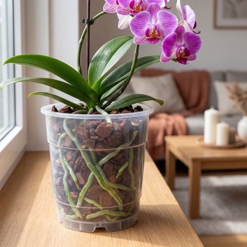 Blomsterpotte for orkideer gjennomsiktig Ø15cm 10 stk | Floristik24.no