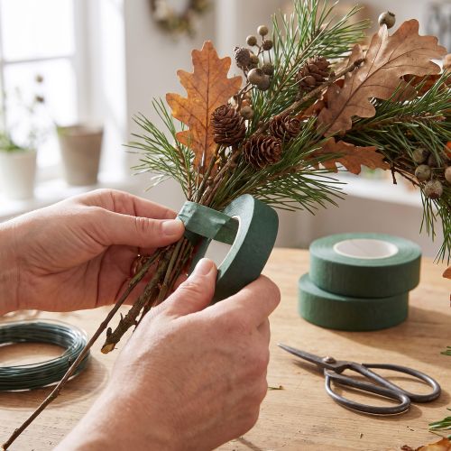 Floral Tape Blomsterbånd Innpakningstape Grønn 25mm 6 stk | Floristik24.no