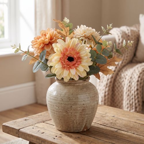 Kunstig gerbera blomst kunstig blomst aprikos Ø11cm L50cm | Floristik24.no