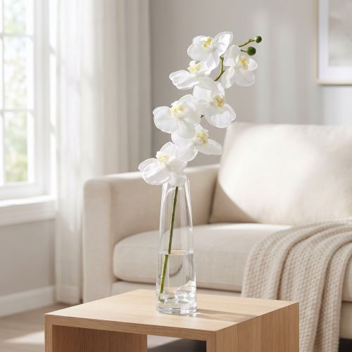 Kunstig orkidé kunstig blomst hvit Ø6,5-8cm 77cm | Floristik24.no