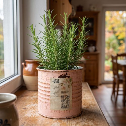 Blomsterpotte dekorativ boks laks metall urteboks Ø8cm H7.5cm | Floristik24.no