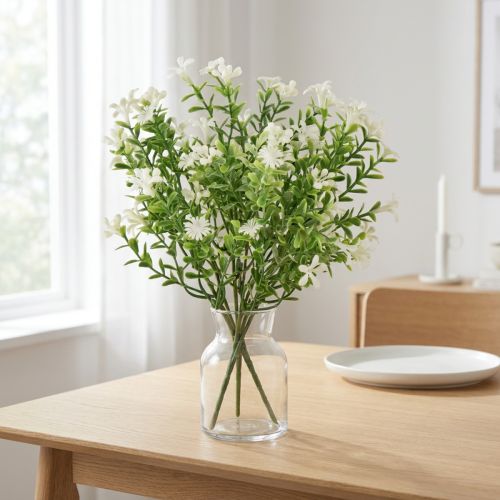 Kunstig blomsterbukett med isplanter for stilig dekorasjon | Floristik24.no