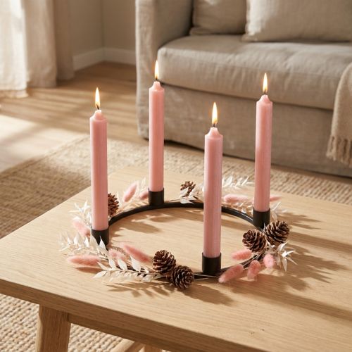 Koniske lys korte lys rosa for dekorativ hempe Ø21/110mm 6 stk | Floristik24.no