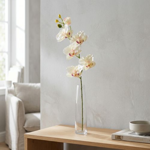 Orkidé Phalaenopsis kunstig 6 blomster kremrosa 70cm | Floristik24.no