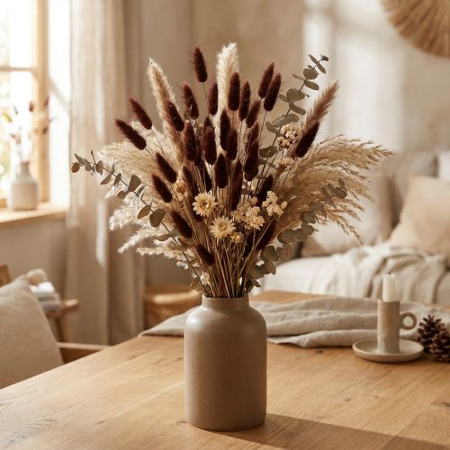 Tørket blomsteroppsats, dekorativt gress, Lagurus Brown L20–50cm 25g | Floristik24.no