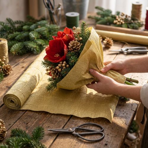 Florist Crepe Paper Gold