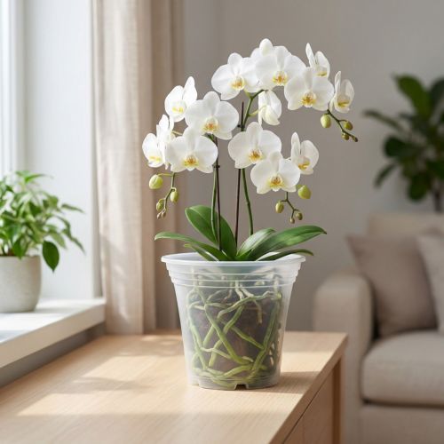 Plastgryte “Irys” transparent Ø17cm 1 stk | Floristik24.no