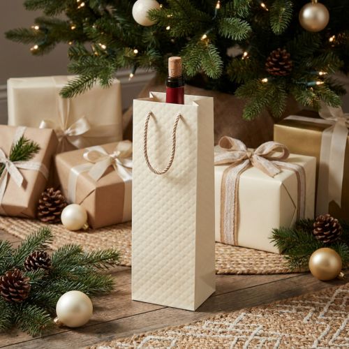 Gavepose til flasker papirkrem 12×9×36cm 1 stk | Floristik24.no