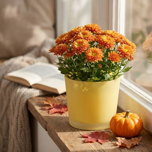 Glass blomsterpotte gul plantepotte glassbalje Ø14,5cm H12,5cm | Floristik24.no