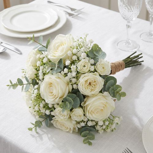gjenstander Gypsophila kunstige blomster gips urt hvit L30cm 6 stk i en haug
