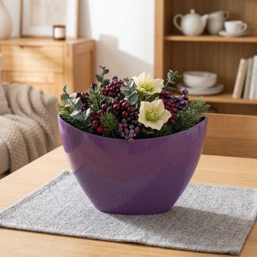 Plantebåt dekorativ skål lilla 20×9cm H12cm | Floristik24.no