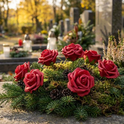 Skumrose Ø6cm Rød 27 stk | Floristik24.no