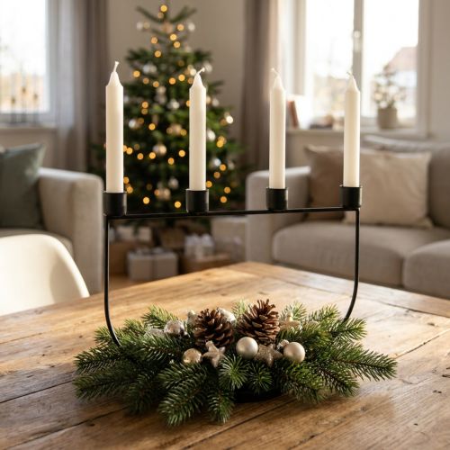 Lysestake, lysestake adventskrans 27,5cm H18,5cm | Floristik24.no