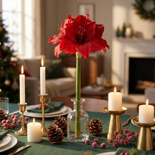 Kunstig Amaryllis Juleblomster Røde Kunstige Blomster L40cm | Floristik24.no