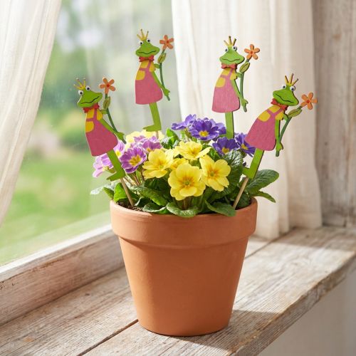 Blomsterplugg frosk konge dekorativ plugg tre 8cm 12 stk | Floristik24.no