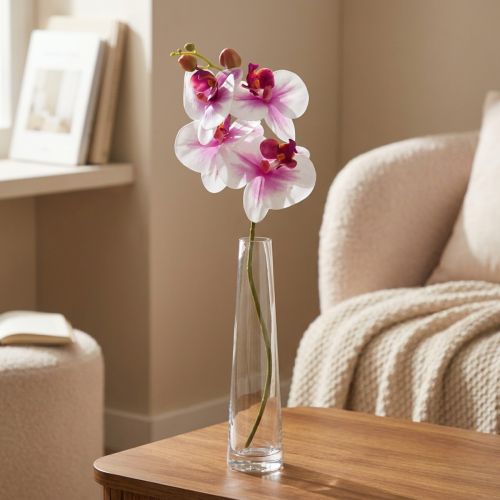 Orchid Artificial Phalaenopsis 4 Blomster Hvit Rosa 72cm | Floristik24.no