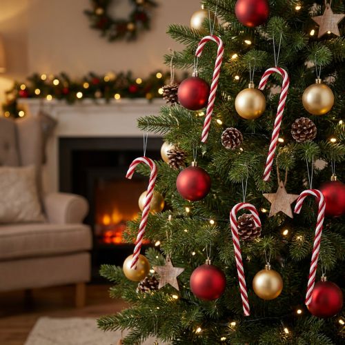 Juletrepynt godteri stokk 18cm 12stk | Floristik24.no