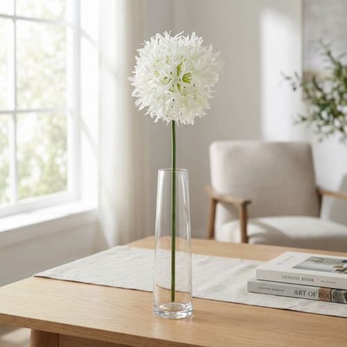 Prydløk Allium kunsthvit Ø12cm H62cm | Floristik24.no