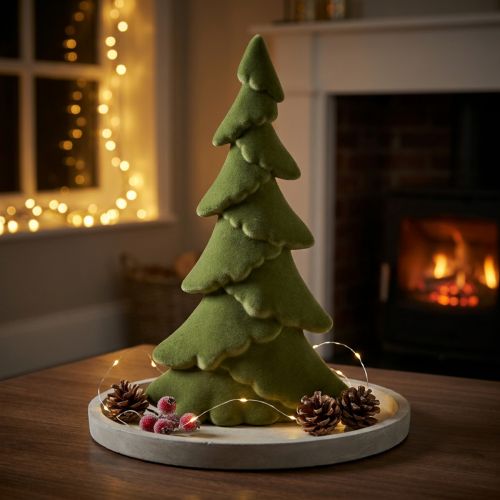 Kunstig juletre gran grønn flokket 45cm | Floristik24.no
