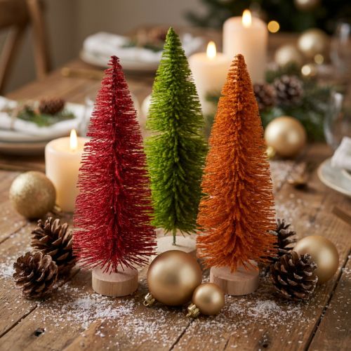 Kunstig juletre, dekorativt tre til borddekorasjon, 31 cm, 3 stk. | Floristik24.no