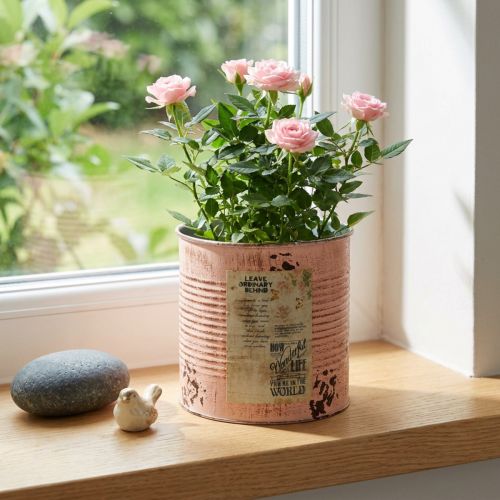 gjenstander Blomsterpotte dekorativ boks laks metall planter Ø15,5 cm H15 cm