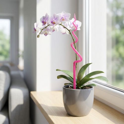 Orkidépinne, plast, rosa, støtte, orkideplantepinne, H64 cm | Floristik24.no