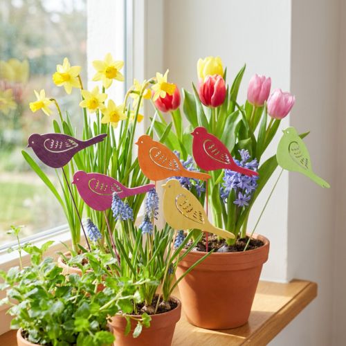 Vårdekor blomsterplugg trefugldekor 28cm 18 stk | Floristik24.no