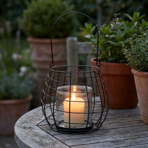 Hagelykt med glasslysestake,