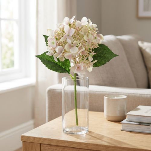 Hortensia kunstig kremhageblomst med knopper 52cm | Floristik24.no