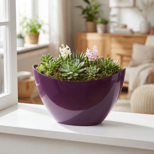 Plantebåt dekorativ skål lilla 20×9cm H12cm | Floristik24.no