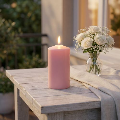 PURE søylelys 130/70 rosa dekorativt lys bærekraftig naturlig voks | Floristik24.no