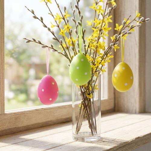 Eggplast fargerik 15cm til oppheng av 3 stk | Floristik24.no