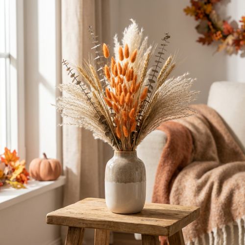 Lagurus Tørket Kaninhalegress Aprikos Dekorative Tørkede Blomster 55-60cm 50g | Floristik24.no