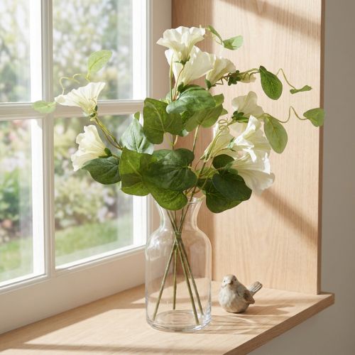 Kunstige søte erter, hageblomster, hvite, 85 cm | Floristik24.no