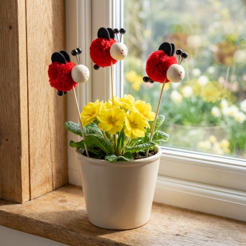 Planteplugg marihøne dekorasjon blomsterplugg 27,5cm 9 stk | Floristik24.no