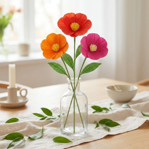Florist crepe papir rosa 50x250cm | Floristik24.no