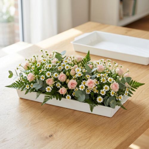OASIS® plug-in skål hvit 23cm x 11,5cm x 2,5cm 5 stk. | Floristik24.no