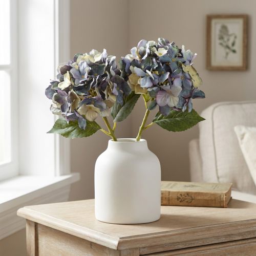 Kunstige blomster i blå hortensia stor Ø15cm L58cm 2stk | Floristik24.no