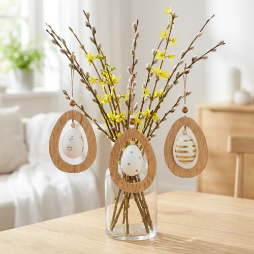 Påskeegg til oppheng med mønsteregg Påskepynt H12cm 3 stk | Floristik24.no