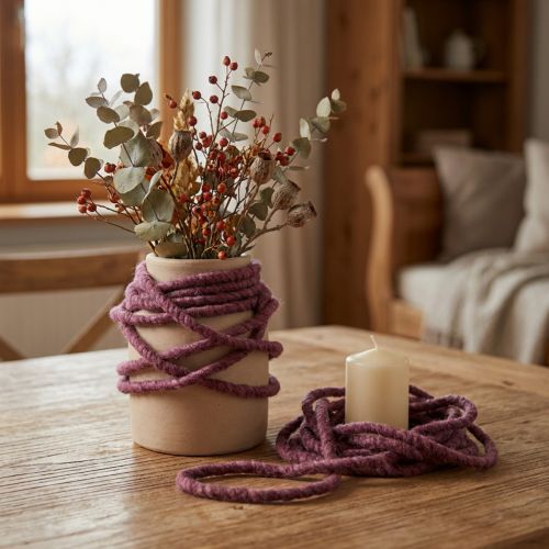 gjenstander Ull Filt Dekorativ Cord Filt Wick Thread Berry L7m Sett 2stk