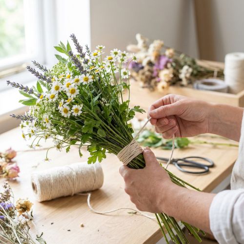 Jutebånd naturbleket Deco-snor jute 2mm 150m | Floristik24.no