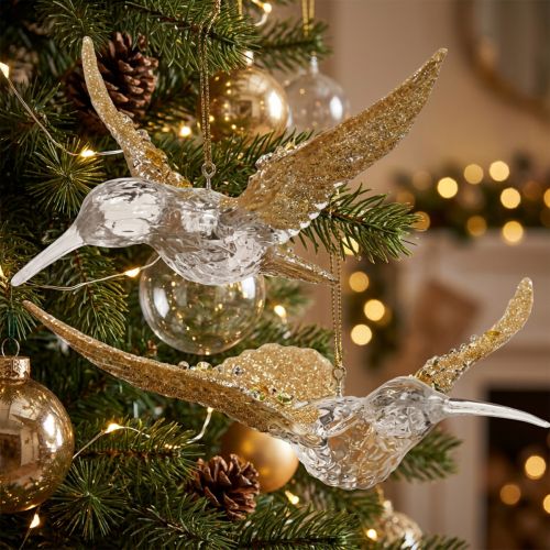 Juletrepynt fugl kolibri anheng 11,5/14 cm sett med 2 | Floristik24.no