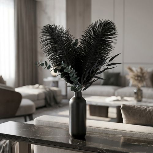 Dekorative strutsefjær svarte fjær 38-40cm 2 stk | Floristik24.no