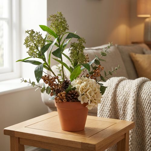 Kunstige grønne Skimmia japonica-blomster, 45 cm, 2 stk. | Floristik24.no