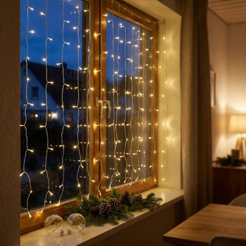 gjenstander Lysgardin 120 LED-lyslenke varmhvit 100×180 cm
