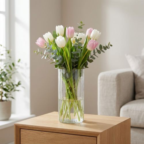 Høykvalitets glassvase for dekorativ oppsats i moderne hjem, 24 cm | Floristik24.no